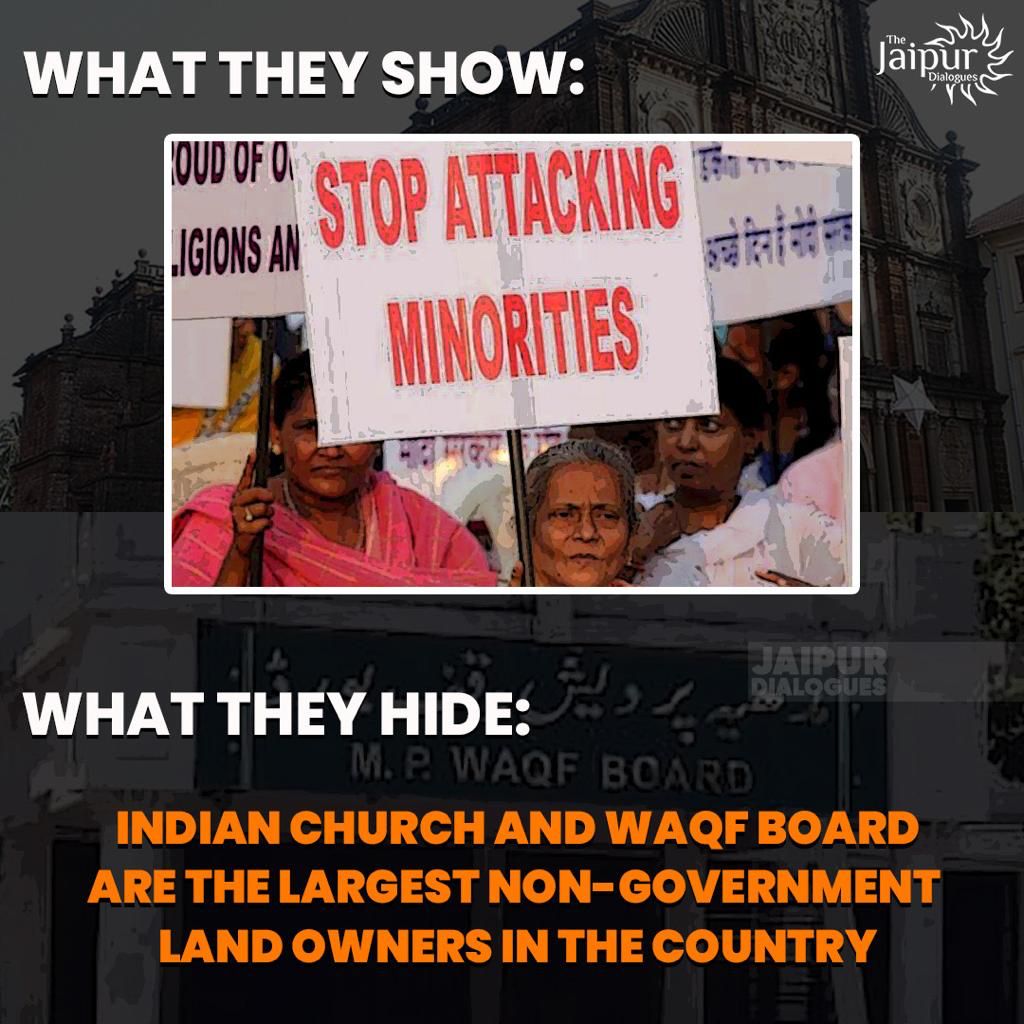 In a -Majoritarian Hindu Country-Church and Waqf are the largest Land Owners.